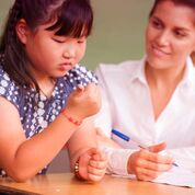 Girl and Teacher